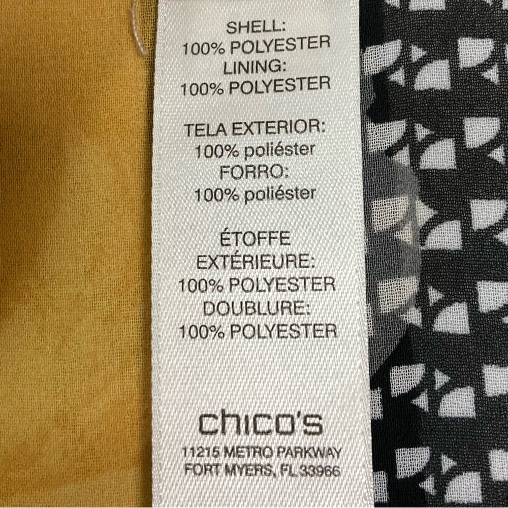 Chico’s Layered Chiffon Patchwork Blouse Women’s … - image 6